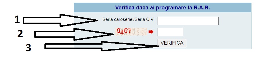 verifica programare RAR